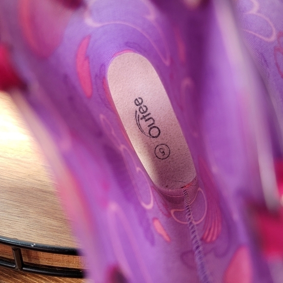 Outee Pink and Purple Heart Print Pull On Light Up Rain Boots Size 5 - Picture 13 of 14